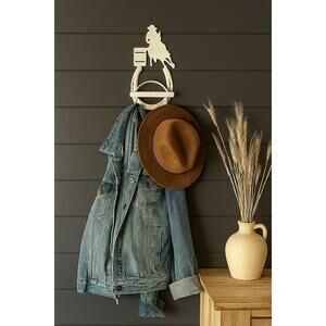 Diamond Horseshoe Wall Hook Cowboy Western Metal Rustic Barn Decor 10.25”